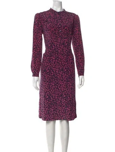 Pre-owned A.p.c. Silk Knee-length Dress In Pink