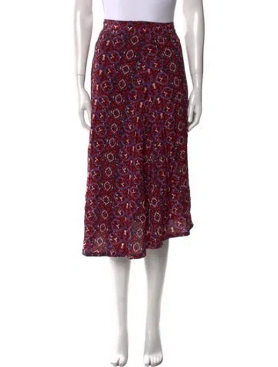 Pre-owned Apc Silk Midi Length Skirt In Red