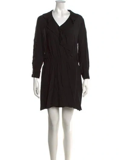 Pre-owned A.p.c. Silk Mini Dress In Black