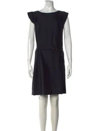 Pre-owned A.p.c. Silk Mini Dress In Blue