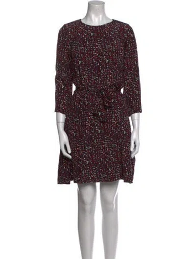 Pre-owned Apc Silk Mini Dress In Burgundy