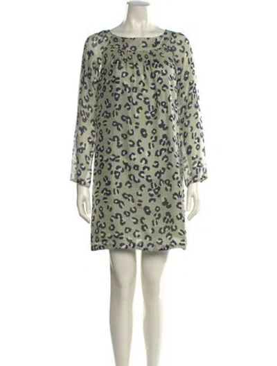 Pre-owned Apc Silk Mini Dress In Green