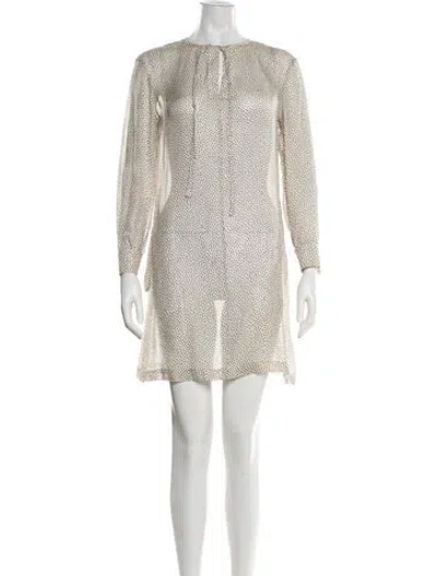 Pre-owned A.p.c. Silk Mini Dress In Neutrals