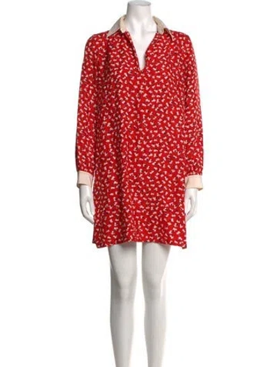 Pre-owned A.p.c. Silk Mini Dress In Red
