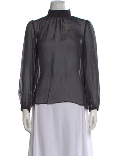 Pre-owned A.p.c. Silk Printed Blouse In Gray