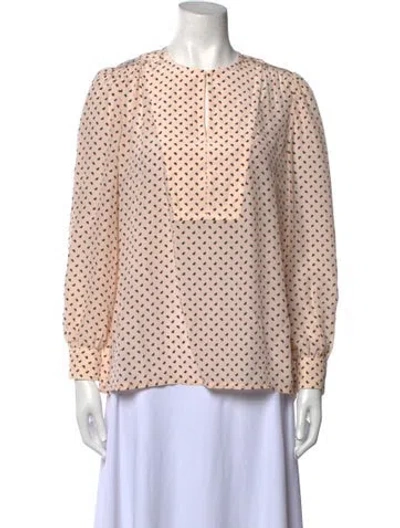Pre-owned Apc Silk Printed Blouse In Pink
