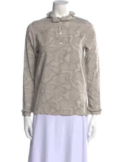 Pre-owned Apc Silk Printed Polo W/ Tags In Gray