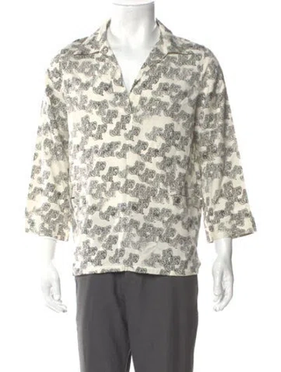 Pre-owned Apc Silk Printed Shirt In Gray