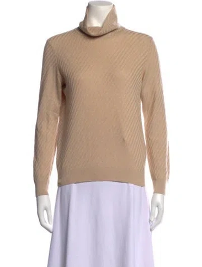 Pre-owned A.p.c. Silk Turtleneck Sweater In Neutrals