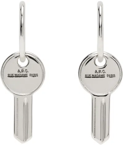 Apc Silver Clef Earrings In Rab Argent