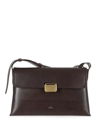 A.p.c. Simone Leather Cross Body Bag In Brown