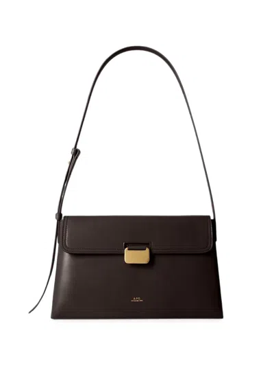 A.p.c. Simone Logo-print Leather Shoulder Bag In Purple