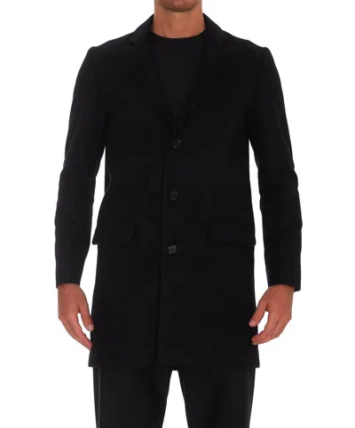 Apc Single-breasted Coat In Black