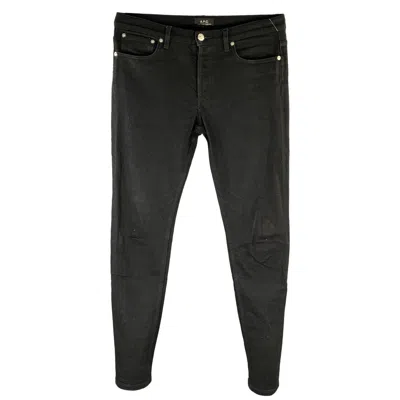 Pre-owned A.p.c. Size 31 Black Solid Cotton Blend Button Fly Jeans