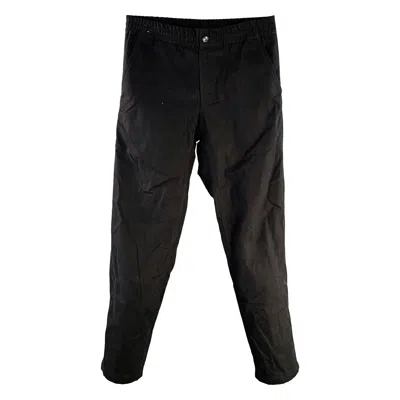 Pre-owned A.p.c. Size 32 Black Corduroy Cotton Elastic Waistband Casual Pants