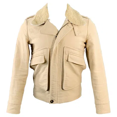 Pre-owned A.p.c. Size S Beige Cotton Moleskin Blouson Hidden Placket Jacket In Brown