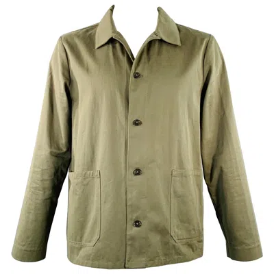 Pre-owned A.p.c. Size Xl Green Olive Twill Cotton Two Pockets Jacket