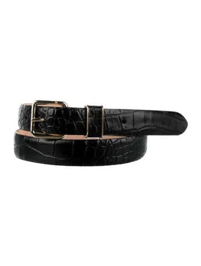 Pre-owned A.p.c. Skinny Leather Belt In Black