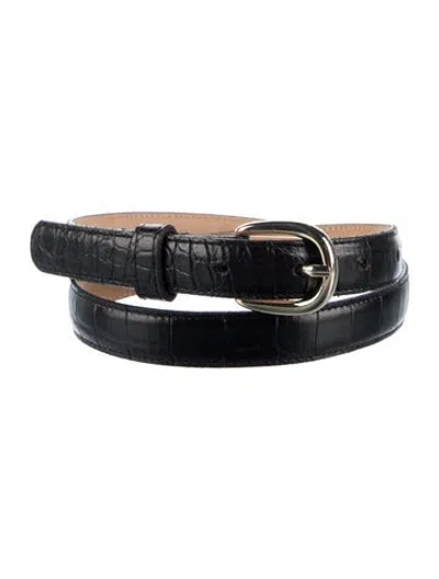 Pre-owned A.p.c. Skinny Leather Belt In Black