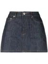Apc Indigo Five-pocket Denim Miniskirt
