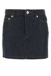 Apc A.p.c. Denim Jupe Mini Skirt In Black