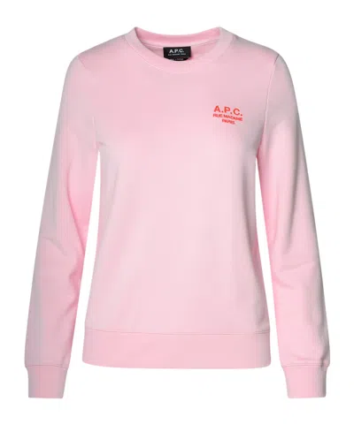 A.p.c. Skye Logo Embroidered Crewneck Sweatshirt In Pink