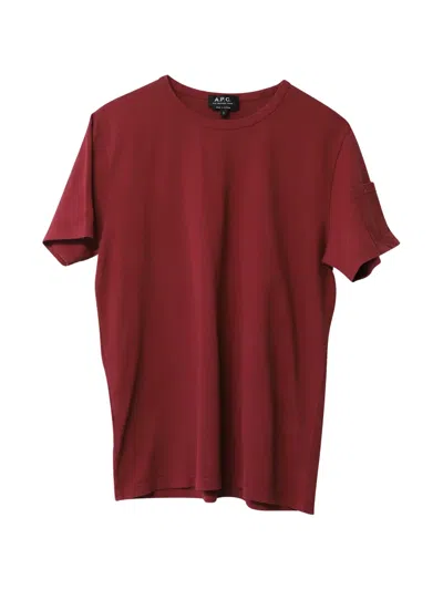 Pre-owned Apc Sleeve-pocket Crew-neck T-shirt In Red