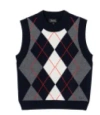 Apc A.p.c. Sleeveless Argyle Pattern Sweater In Blue