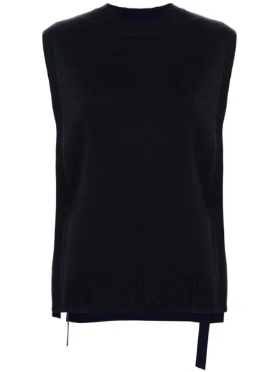 Apc Sleeveless Knit Sweater With Elegant Design And Refined Finish In Blue