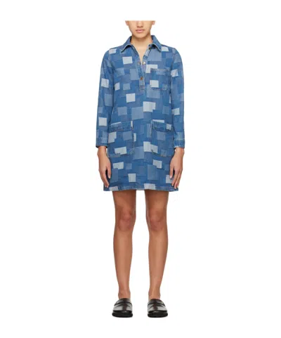 Apc Indigo Aurelia Denim Minidress In Ial Washed Indigo