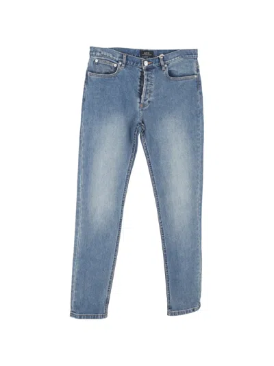 Pre-owned Apc Slim-fit Cotton Denim Trousers In Blue