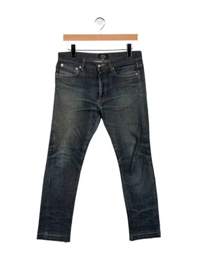 Pre-owned A.p.c. Slim Fit Jeans In Blue