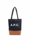 Apc A.p.c. Small Axel Cotton Bag In Blue Brown