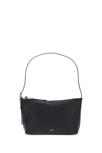 Apc A.p.c. Small Black Calfskin Leather Shoulder Bag