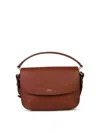 Apc Small Sarah Brown Leather Bag In Marrón
