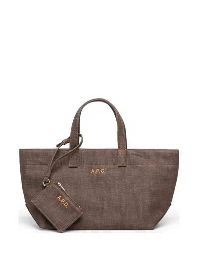Apc Small Canvas Drummer Tote Bag In Brown