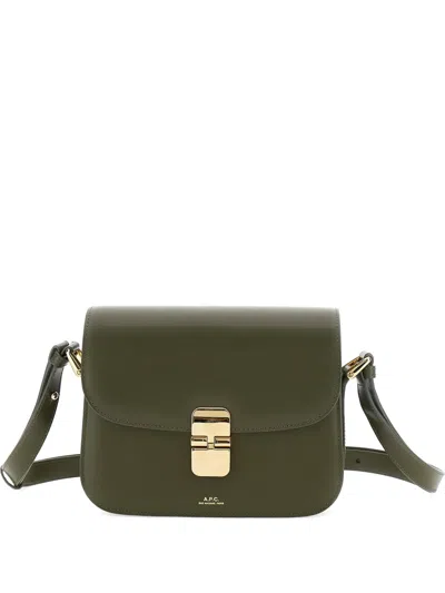 Apc Small Grace Clasp Shoulder Bag In Green