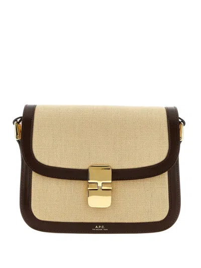 Apc Small Grace Cotton Crossbody Bag In Neutral