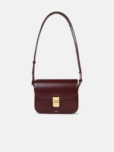 Apc Small 'grace' 'gae Vino' Smooth Leather Bag In Burgundy