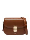 Apc Small Grace Interlocking-closure Calfskin Cross Body Bag In Brown