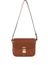 Apc Small Grace Leather Cross Body Bag In Brown