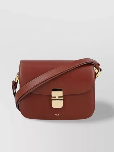Apc Small Grace Leather Cross-body Bag In Brown