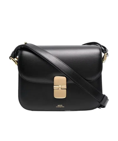 A.p.c. Small Grace Leather Shoulder Bag In Black