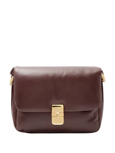 Apc Small Grace Leather Shoulder Bag In Brown