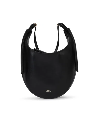 Apc Small Iris Black Eco-leather Crossbody Bag In Lzz Black