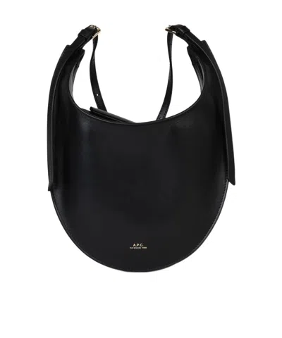 Apc Small Iris Leather Crossbody Bag In Black