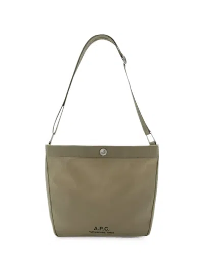 A.p.c. Small Journal Logo-print Shoulder Bag In Green