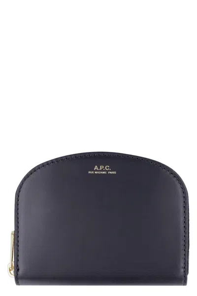 Apc Small Leather Flap-over Wallet In Black