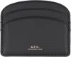 Apc A.p.c. Demi Lune Leather Card Holder In Black