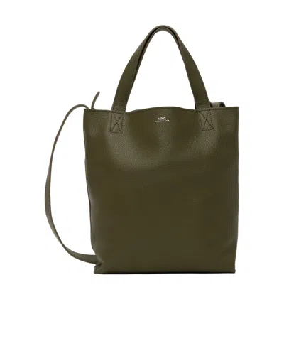 Apc Small Logo Handbag In Green